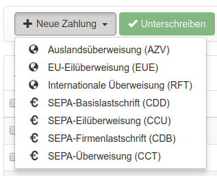 Button mit aufklappbarem Menü