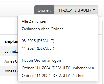 Beispiel einer Ordnerauswahl