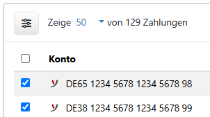 Beispiel für eine Markierung, darüber die Anzahl der Einträge