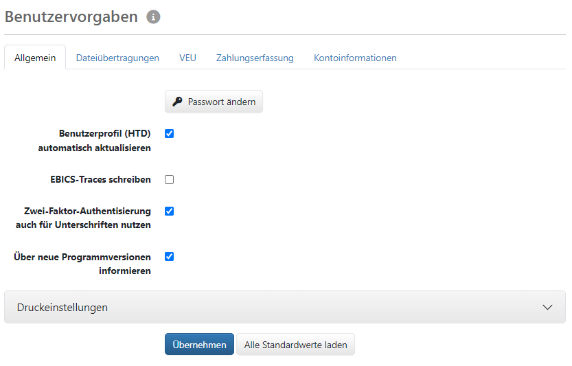 Unterteilung einer Seite mit Registerkarten und aufklappbaren Balken