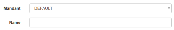 Dropdown-Liste für Mandanten