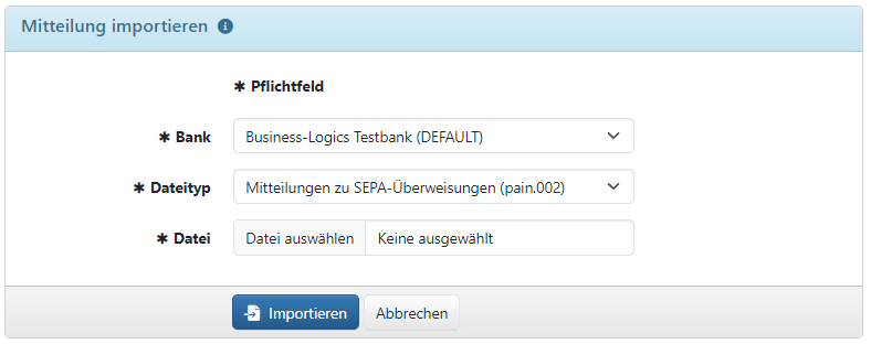 Importieren einer Mitteilung