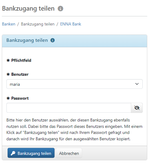Teilen von Schlüssel und Teilnehmer-ID