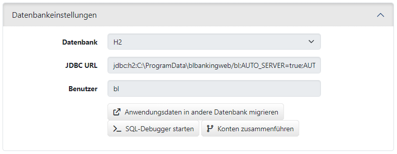 Datenbankeinstellungen
