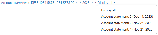 Navigation path for statements