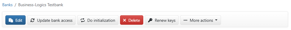 Button for activating the editing mode (example)