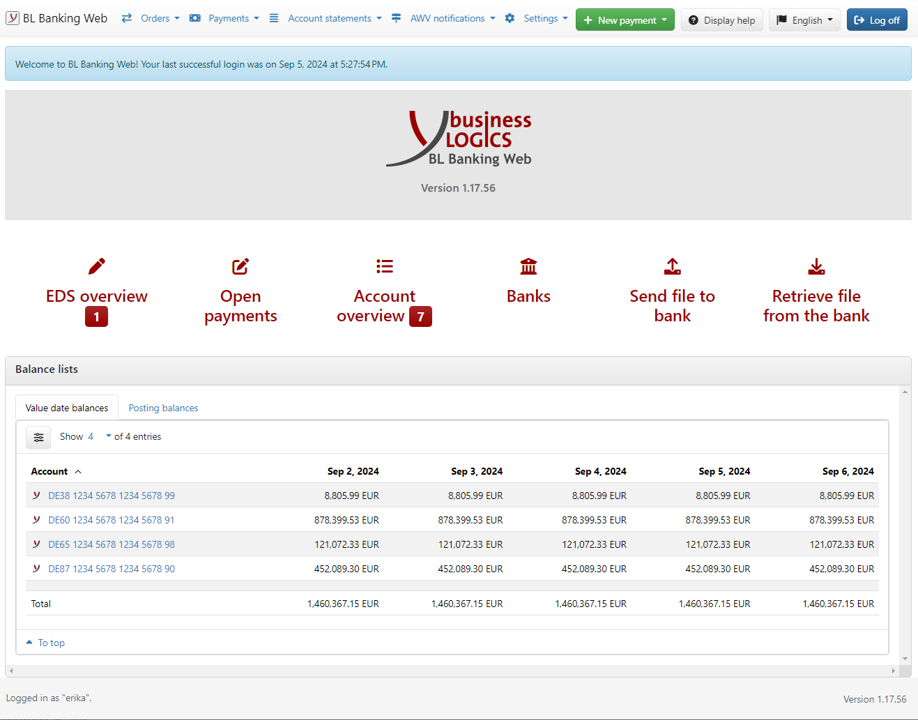 Exemplary home page