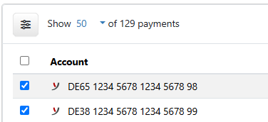 Example of marking with the number of entries above it