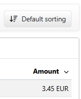 Example of descending sort order