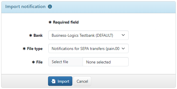 Importing a notification
