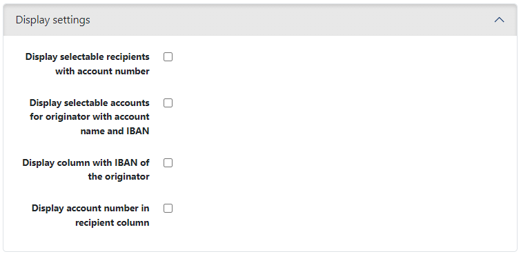 User preferences for display in the payment recording