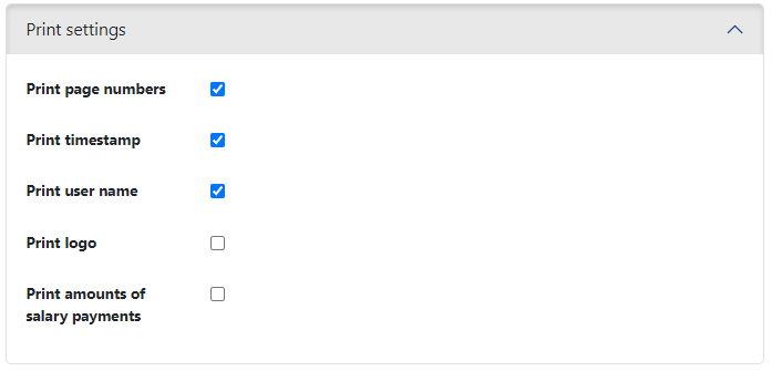 User preferences for printing